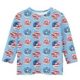 thumbnail image 3 of Jinhomg Kids Novelty Graphic Tees Trendy American Flag Patriotic Shirts Casual Comfy 3/4 Sleeve Crew Neck Tunic Blouses Blue 7 Years, 3 of 5