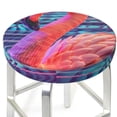 thumbnail image 3 of Daiia Digital Flamingo Vibrant Art Stool Covers Round,Round Bar Stool Covers Waterproof Bar Chair Covers Washable Stool Cushion Slipcover for 12-14 Inch Chair-13 inch, 3 of 7