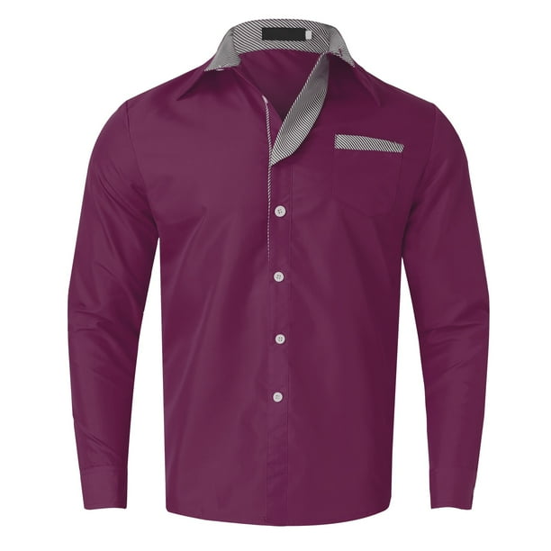 Camisas Deportivas Hombre Camiseta informal a la moda para hombre, camiseta sencilla y cómoda de Color sólido con cuello y botones, camiseta de manga larga (PP1, 4XL)