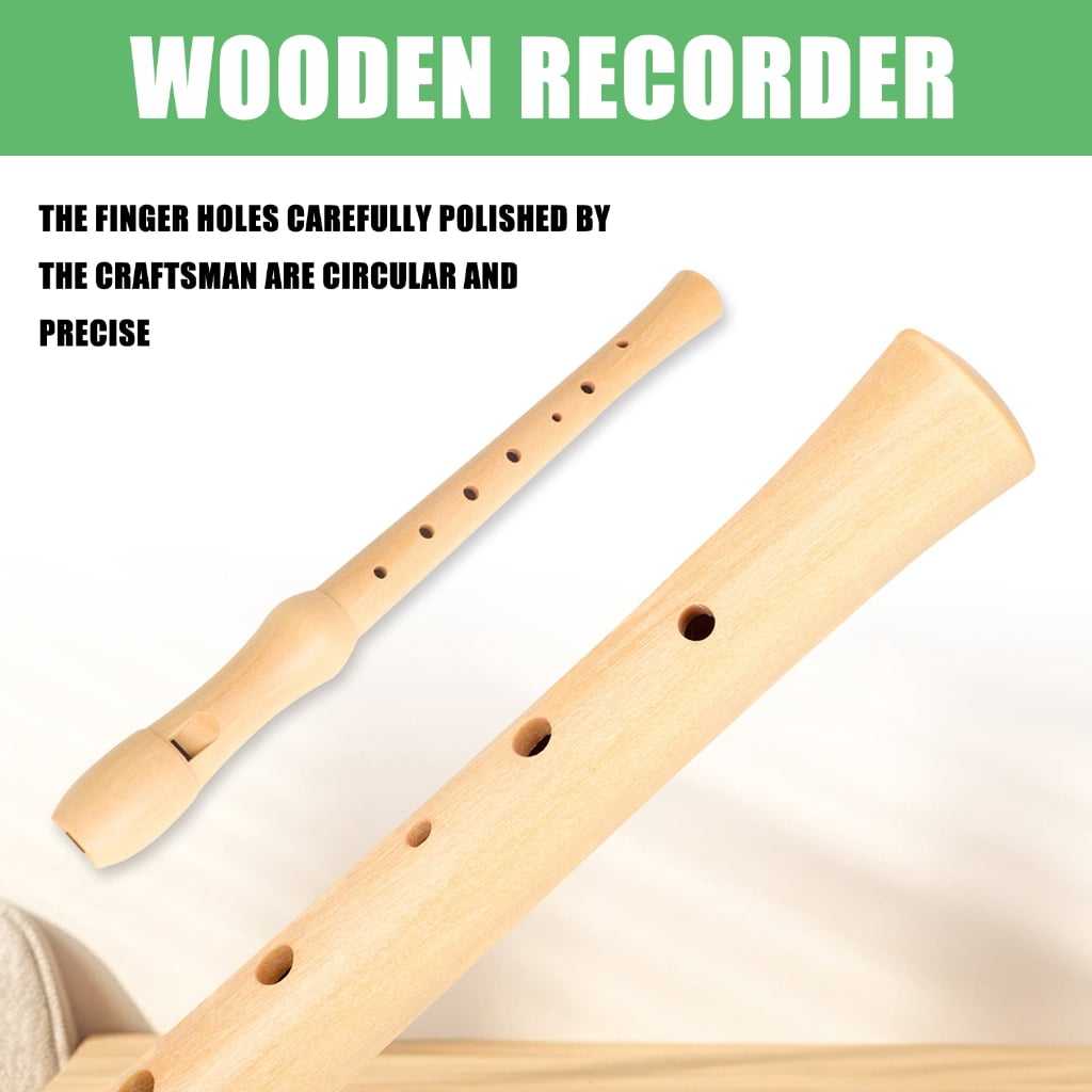 ROZYARD Soprano Recorder 8 Hole Wood Recorder German British Fingering Treble Flute with Cleaning Rod and Carry Box Set