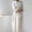 White, variant on Large Waterproof Cotton Linen Apron with Pockets for Kitchen,Cooking,Florist,and Garden Workwear,Adjustable Bib Apron for Men and Women