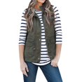 thumbnail image 1 of ZAXARRA Woman's Waistcoat Cardigan Solid Color Lapel Zipper Casual Jacket, 1 of 1