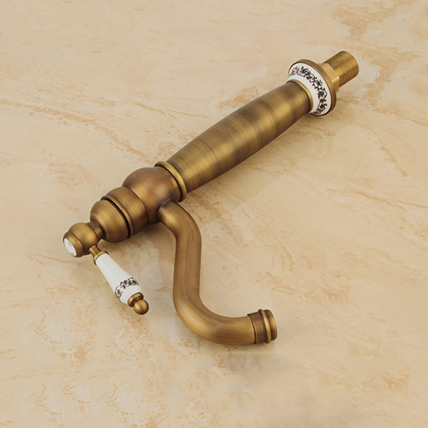 Vintage Bathroom Faucet Black, Bathroom Faucet Antique Brass, Hot and Cold Water Mixer Tap, Single Handle 1 Hole Bathroom Sink Faucet, Black