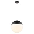 thumbnail image 5 of Golden Lighting Dixon 1-light 12in Pendant and Matte Black shade and Opal Glass, 5 of 6