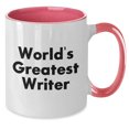 thumbnail image 5 of Funny Writer Gifts from Family, Inspirational Two Tone Coffee Mug, 'World's Greatest Writer' Quote, Father's Day Unique Gifts for Men, 5 of 11