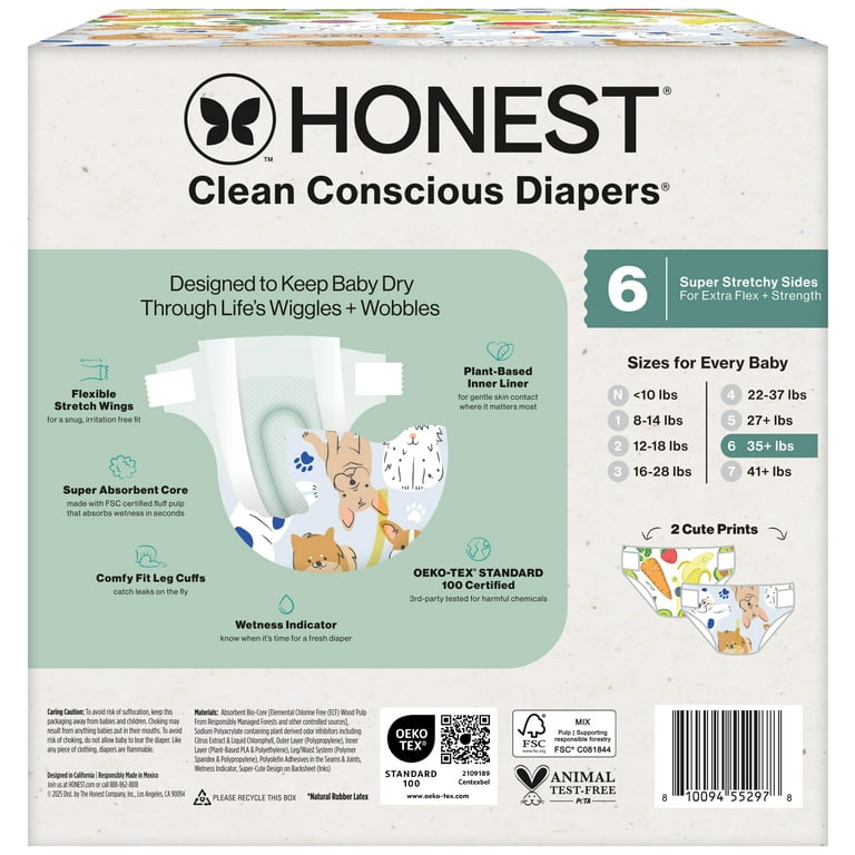 The Honest Company Clean Conscious Baby Diapers Size 6 (35+ lbs
