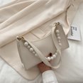 thumbnail image 2 of Bolsa Elegante de mano con perlas para mujer, de hombro de cuero de Color puro para mujer Tmvgtek Para Estrenar, 2 of 8