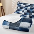thumbnail image 4 of Homewish Ombre Checkered Twin Quilt Set,Vintage Abstract Art Twin Coverlet Set,Navy Gray,2-Piece, 4 of 7