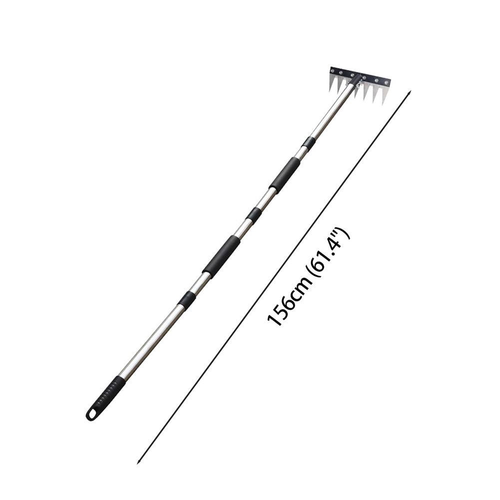 Manganese Steel Weed Puller with Long Handle, 61 Inch Manual Weeding Rake and Garden Hoe for Yard, Heavy Duty Uprooting Tool for Lawn and Garden