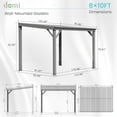 thumbnail image 2 of Domi 8x10FT Lean to Gazebo, Outdoor Hardtop Wall Mounted Gazebo with Sloping Galvanized Steel Roof, Upgraded Heavy Duty Mounted Shelter with Drainage System for Deck, Porch, Backyard, 2 of 9