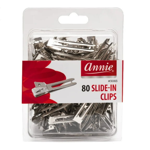 Annie Slide-In Premium Hair Clips, Silver, 80 ct