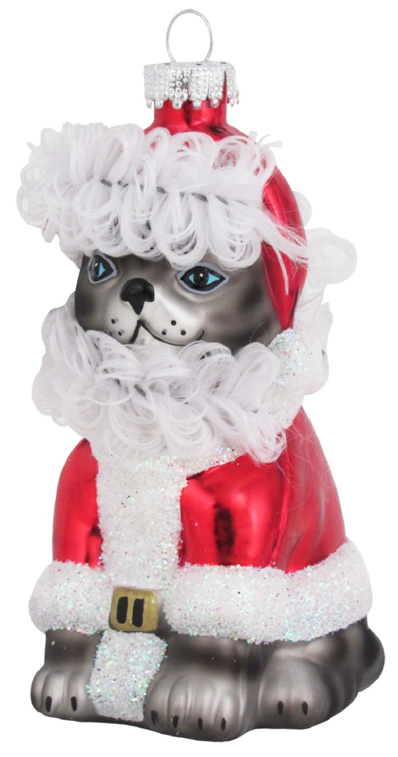 BLACK SHORTHAIR TABBY CAT CHRISTMAS ORNAMENT HOLIDAY Figurine kitten gift 