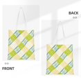 thumbnail image 4 of Canvas Bag Tote Bag Shopping Bag 16×15in Can Be Carried By Hand And Can Be Used For Daily Travel Such As Shopping And Going To Work Lime Houndstooth Hand-Drawn Sketch_1, 4 of 8