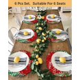thumbnail image 4 of 15 Inch Round Placemats Set of 6, Red Christmas Non Slip Heat Insulation PP Table Mats, Xmas Trees Snowman Elk Snowflake Washable Place Mats for Kitchen Dining Party Table Decor, 4 of 7