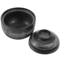 Yardwe Microwave Safe Black Ceramic Ramen Bowl with Lid for Household Use