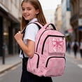 thumbnail image 6 of Binienty Pink Cow Print Bow School Backpack for Girls Primary School 17 Inch Large Capacity Bookbag with Side Pockets School Bag Children Back to School Gifts, 6 of 8