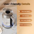 thumbnail image 2 of TOPZEE 1.7L Glass Electric Kettle for Coffee & Tea, Hot Water Boiler with 6 Preset Temperatures, Keep Warm and Memory Function, Auto Shut-off & Dry B, 2 of 7