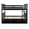 thumbnail image 4 of Full Size Bunk Bed with Twin Size Trundle, Wood Bunk Bed for Kids, Boys and Girls, No Spring Box Needed, Espresso, 4 of 7