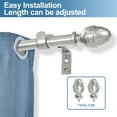 thumbnail image 2 of Urbanest Adjustable Acorn Drapery 5/8" Rod, 84"-120", Pewter, 2 of 6
