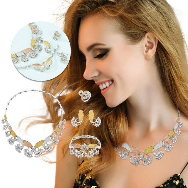 Conjunto de joyas de moda para damas Accesorios de 5 piezas Joyas de oro Wmkox8yi sjalhkljlk1279