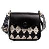 thumbnail image 1 of Bolso bandolera con solapa de tela jacquard de PU para mujer (negro) Likrtyny multifunción de oficina, 1 of 9