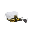 thumbnail image 1 of Sea Captain's Kit - Captain Hat + Aviator Sunglasses - White - Tinted, 1 of 9
