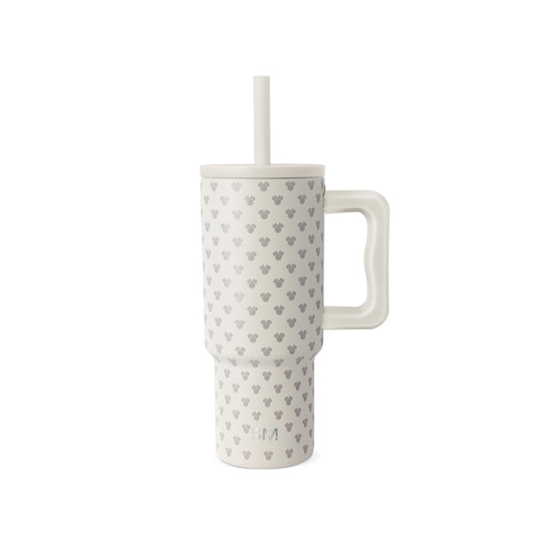 Simple Modern Disney Kids - Vaso de 24 onzas con asa y tapa de silicona con popote | A prueba de derrames y resistente a fugas, botella de acero inoxidable reutilizable | Regalo para niños