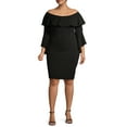 thumbnail image 3 of Ella Samani Women's Plus Size Off the Shoulder Bell Sleeve Dress, 3 of 6