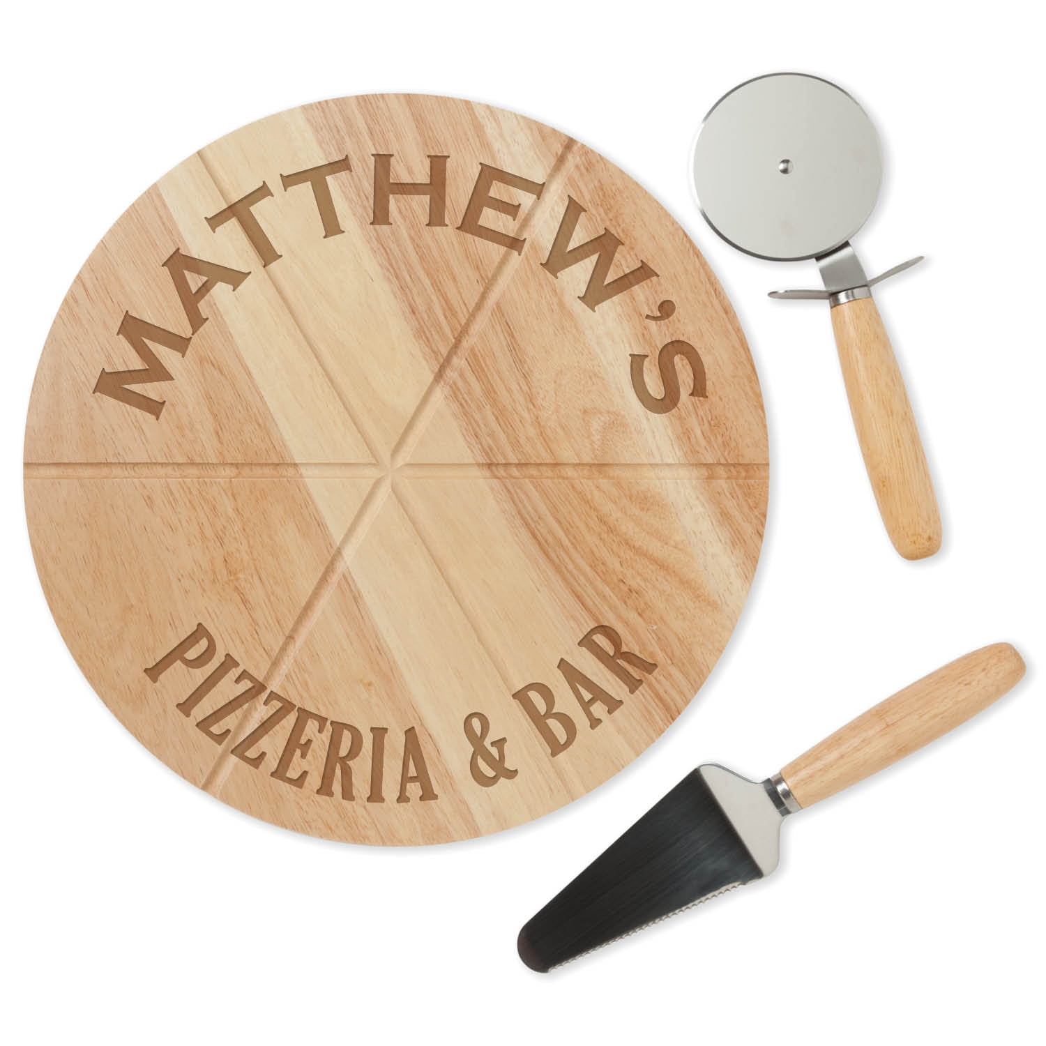 Personalized Pizza Board With Two Utensils You Name It