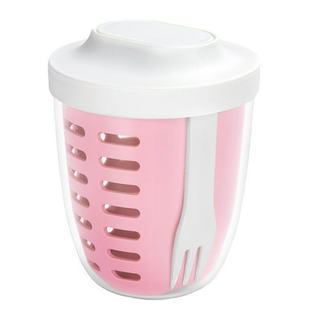 

OUTLOU Portable Picnic Party Fruit Salad Storage Cup with Lids and Fork 20 Oz Fruit Storage Containers for Fridge with Removable Colander Leak Proof Keep Fruits Berry Salad Fresh Longer