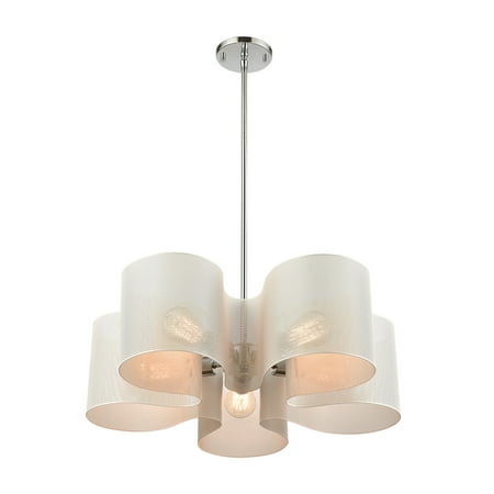 

Elk Home Santa Barbara 24 Wide 5-Light Chandelier - Polished Chrome with Matte White