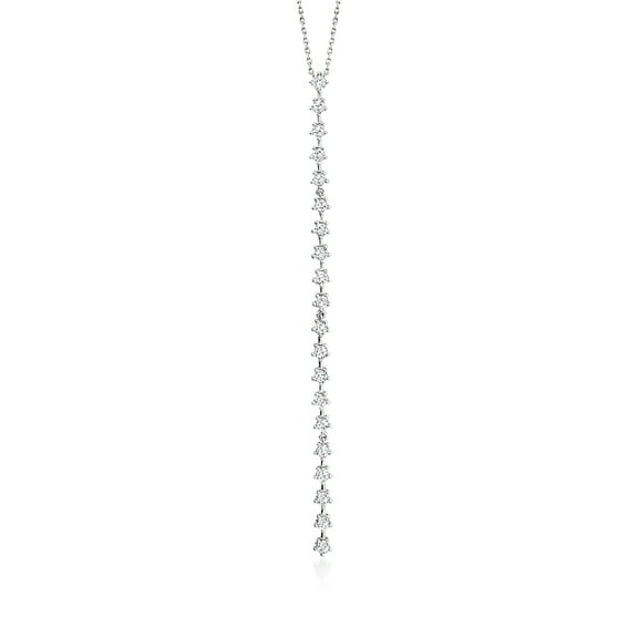 Ross-Simons 1.00 ct. t.w. Diamond Y-Necklace in Sterling Silver, Women's, Adult