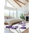 thumbnail image 2 of Purple Tulip Area Rug for Bedroom 5x7 Ft Minimalist Modern Flowers Art Super Soft fuzzy Throw Rug Non-Slip Fluffy Plush Indoor Floor Carpet for Living Room Nursery Home Decor, 2 of 8