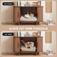 thumbnail image 3 of Cat Litter Box Enclosure, Hidden Cat Washroom Furniture with Dog-Proof Design, Modern Tambour Sliding Door Cat Condo with Litter Collector Tray & Ventilation Holes, Cat House for Living Room, Walnut, 3 of 8