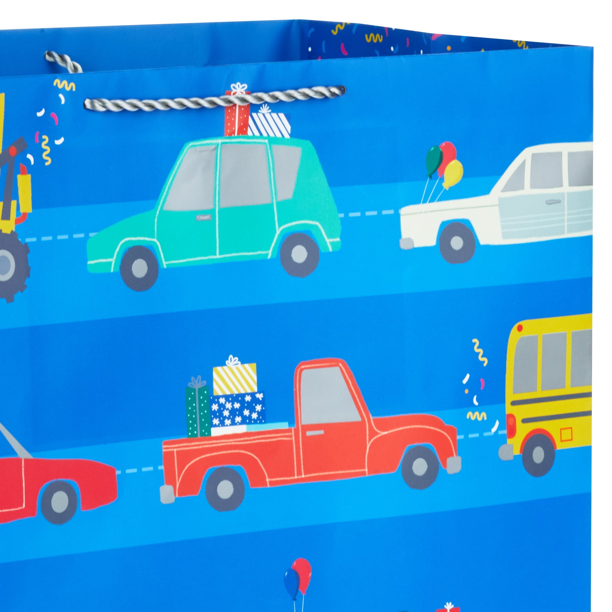 Hallmark Extra-Deep Gift Bag (Vehicles on Blue)