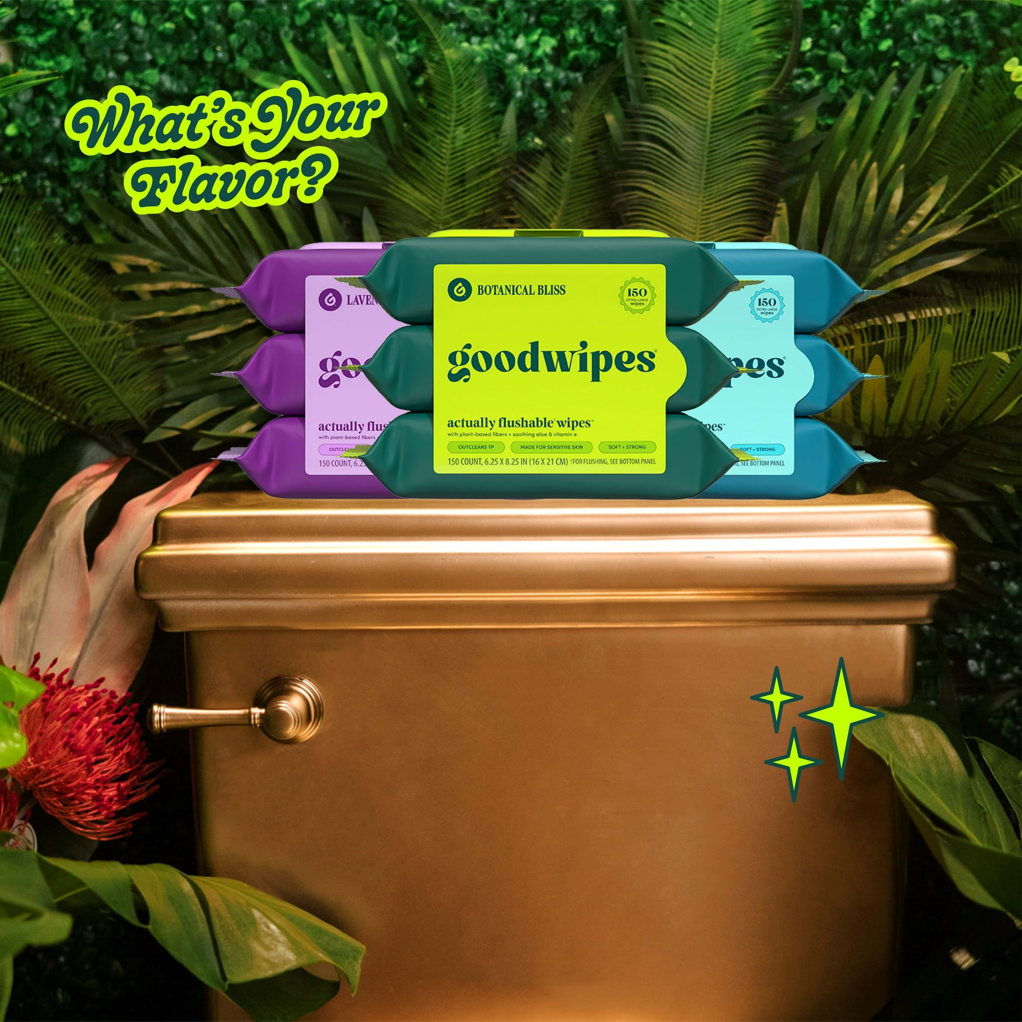 goodwipes Flushable Butt Wipes, Botanical Bliss Scented,  300 Total Wipes