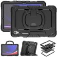 thumbnail image 2 of Case for Samsung Galaxy Tab S10 Lite/S10 FE/S9 FE/S9, 360 Rotating Stand Handle Pencil Holder Shoulder Strap Heavy Duty Shockproof Cover, Black, 2 of 7