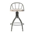 thumbnail image 5 of Hillsdale Furniture Worland Metal Adjustable Height Swivel Stool with Back, Pewter Metal with Gray Finished Wood, 5 of 5