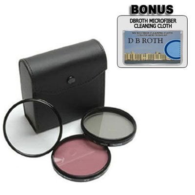 High Resolution 3-piece Filter Set (UV, Fluorescent, Polarizer) For The Nikon Coolpix P100 Digital Camera, This Filter Kit Includes 3 Filters :.., By