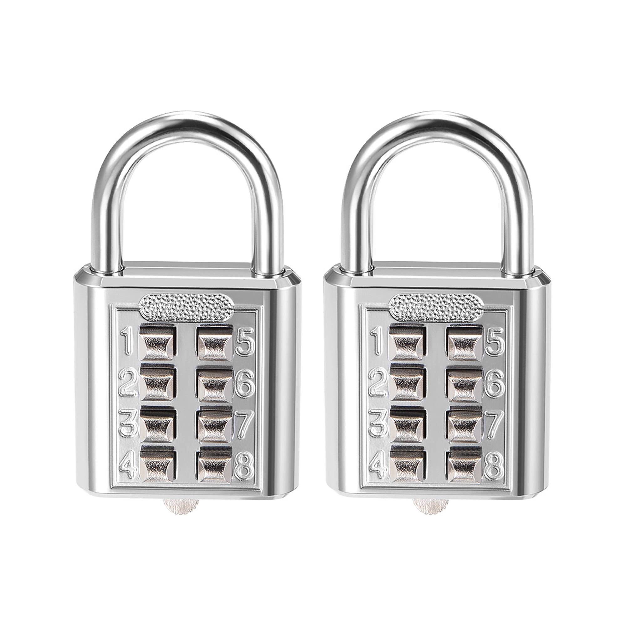 8Digit Combination Padlock Push Button Locks for Locker Silver