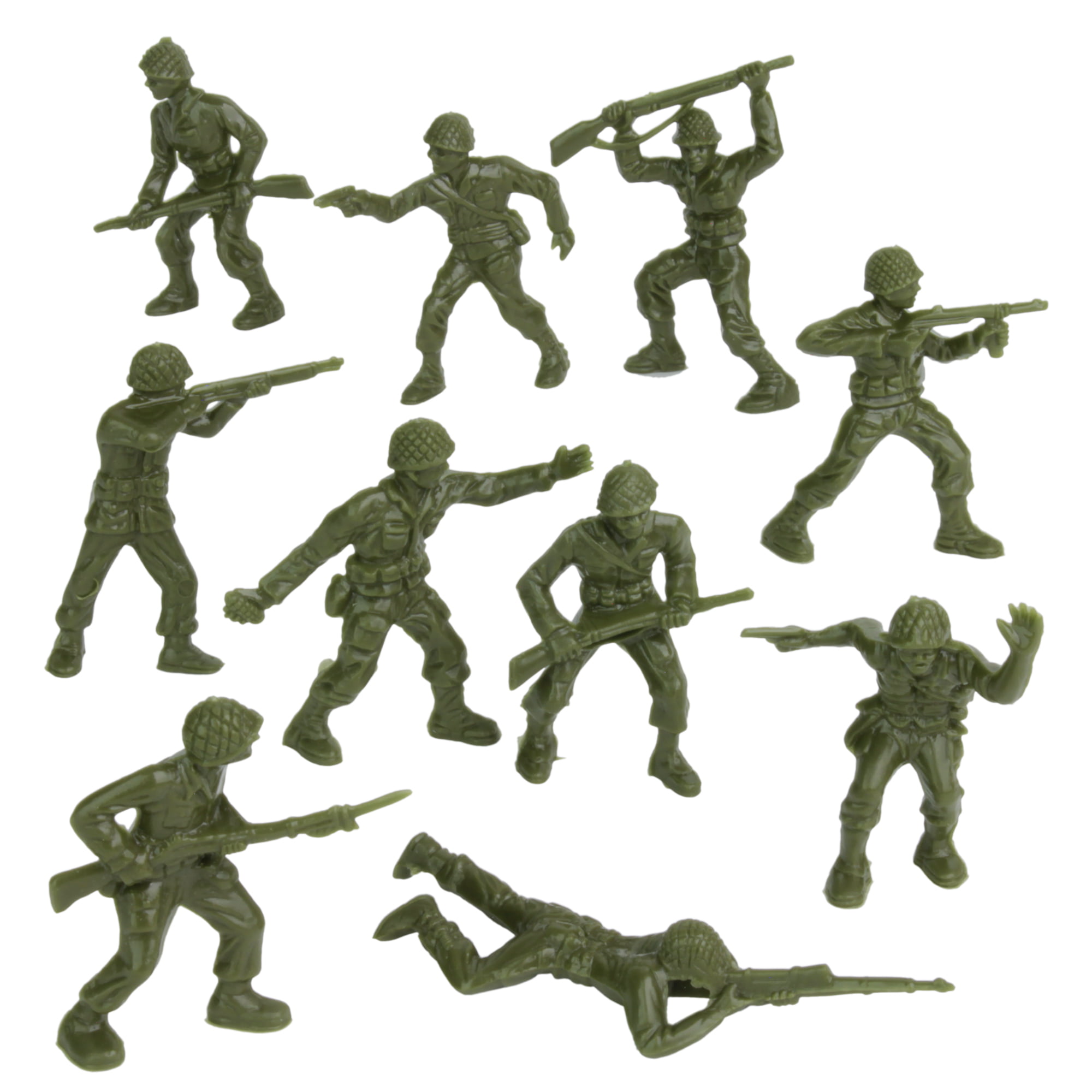 Marx WWII G.I Infantry 1/32 Scale 53 Figures 29 poses in Wax Green 