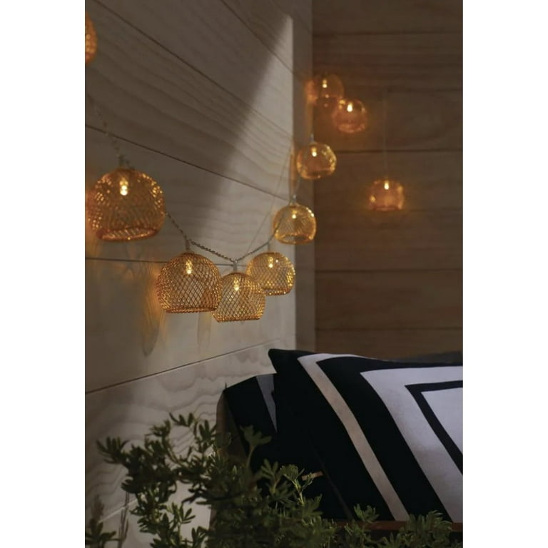 Indoor 12 ft. Battery Operated Metal Integrated LED String Lights (10-Light) Indoor 12 ft. Battery Operated Metal Integrated LED String Lights (10-Light)