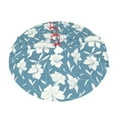thumbnail image 6 of Christmas Tree Skirt, Lilies Flowers Light Blue Soft Plush Christmas Tree Decorations Indoor, Tree Skirts Mat for New Year Halloween Holiday Christmas Party Decor 30", 6 of 6