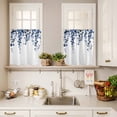 thumbnail image 3 of Blue Eucalyptus Leaves Curtain Valances Set Rustic Summer Watercolor Plant Kitchen Curtains 24&nbsp;inch Length Rod Pocket Valance and Tiers 3 Piece Set Small Bedroom Bathroom Laundry Decor, 3 of 9