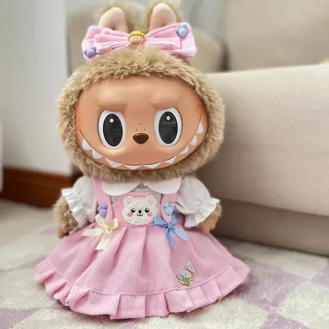 38 cm Solo se vende ropa colgante caja ciega Macaron tela Labubu Time To Chill accesorios para muñecas rellenos Cos Pure Handma Gifts