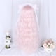 thumbnail image 4 of Humano Cabello Pelucas para Mujeres 26 Rosa Rizado Peluca con Peluca Gorra, 4 of 6