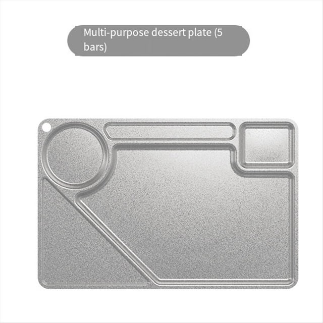 Bandeja de Acero Inoxidable con Diseño Industrial Antiguo de Estilo Vintage para Cafetería, Bandeja para Bebidas, Té y Postres, 5 Rejillas