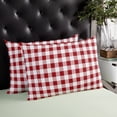 thumbnail image 4 of Farmhouse Buffalo Plaid Throw Pillow Covers, Red White Checkered Soft Breathable Pillow Cases with Invisible Zipper for Sleeping, Small Pillowcases for Couch Bed Sofa Chair 16x24 Inches, 4 of 6