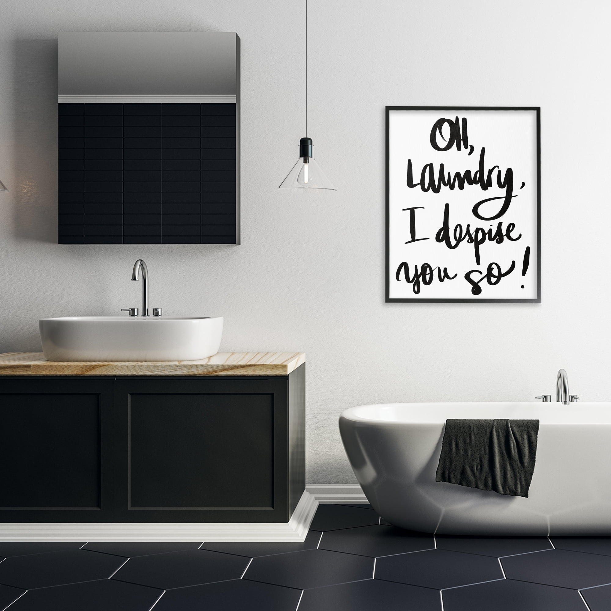 Stupell Industries Laundry I Despise You Black Framed Giclee Art, design by SD Graphics Studio