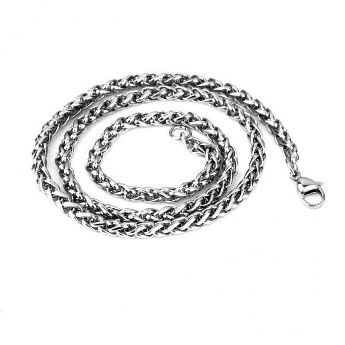 Stainless Steel Wheat Chain Necklace 24 Inch - 6mm Chunky Hip Hop Chain For Men & Women, Gold Plated